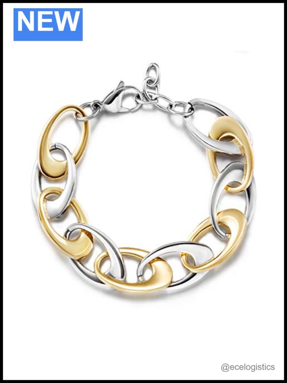 Stainless Steel Cuban Curb Link Bracelet Adjustable Chain Gift